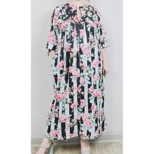 Anthony Richards Women's MUMU Lounge Dress Stripes and‎ Floral Large